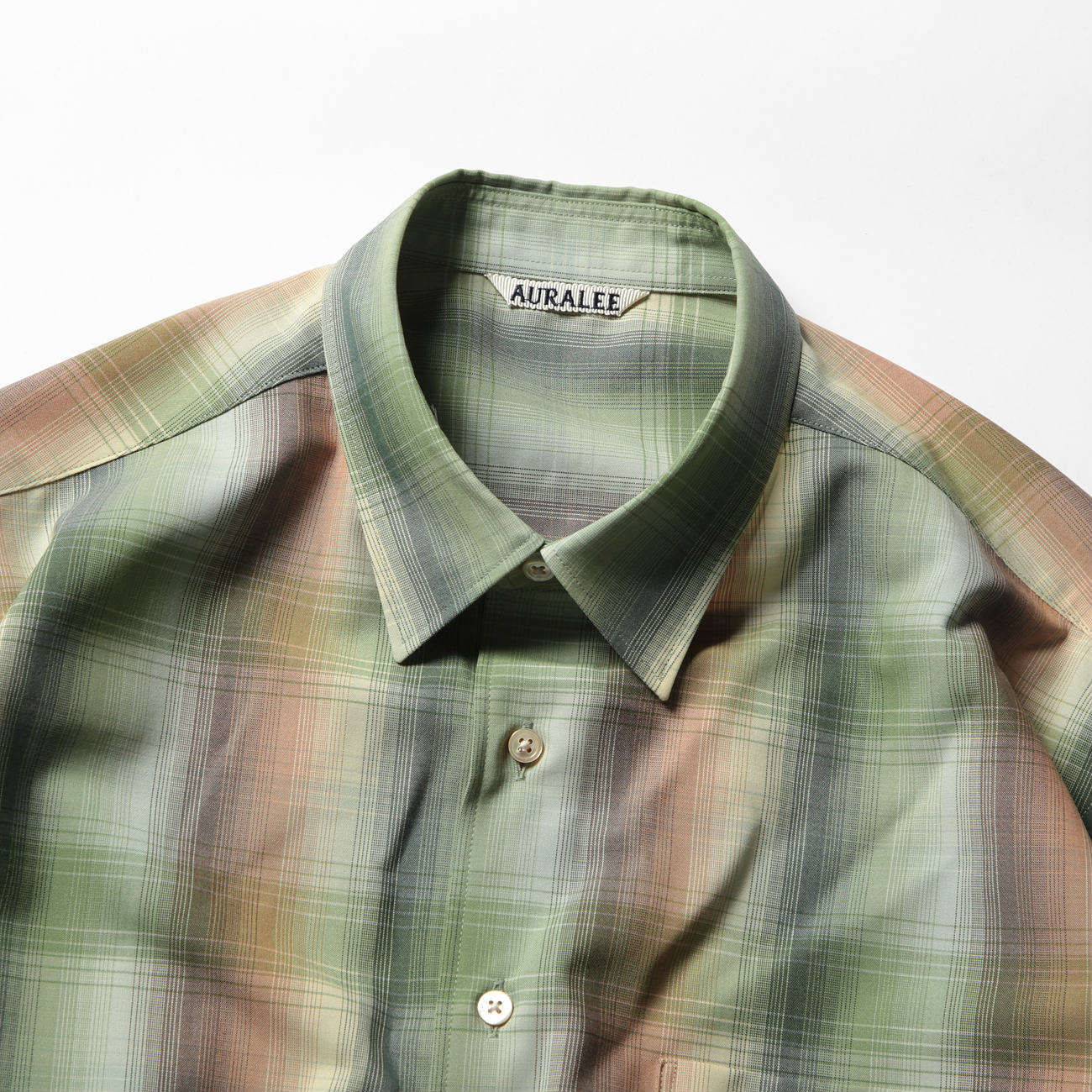 AURALEE / オーラリー | SUPER LIGHT WOOL CHECK SHIRTS (メンズ