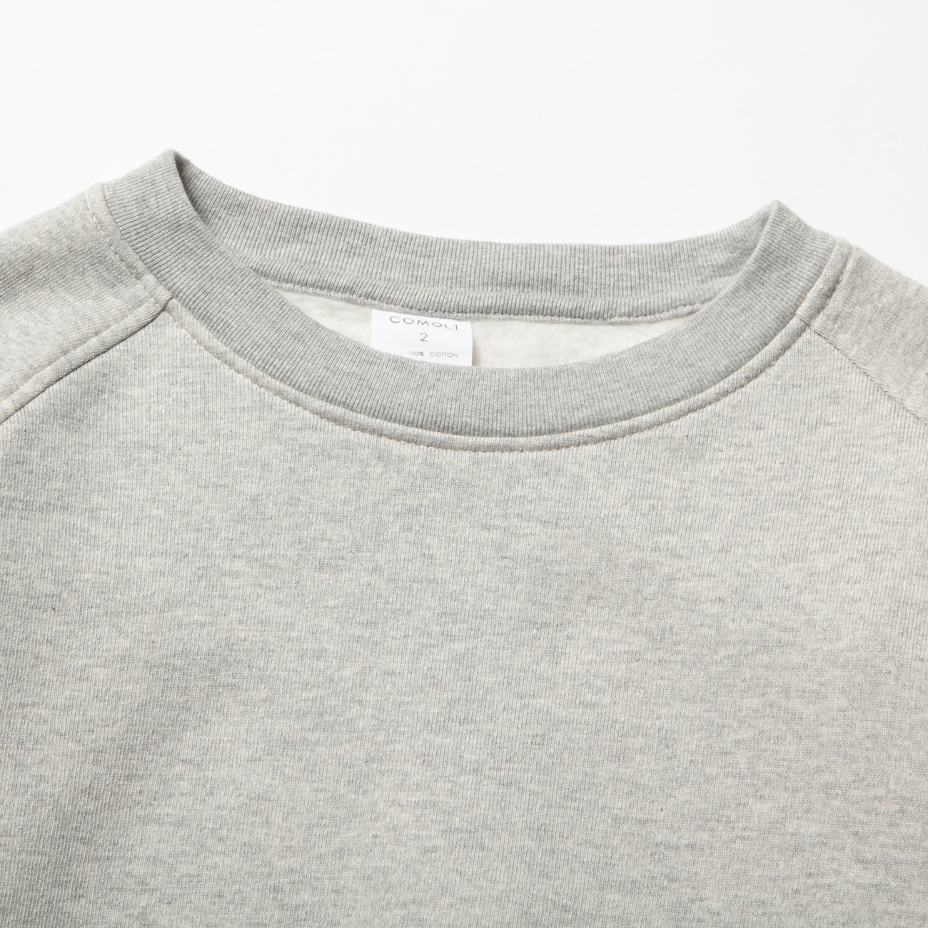 COMOLI / コモリ | コットン吊裏毛 クルーネック - Heather Gray