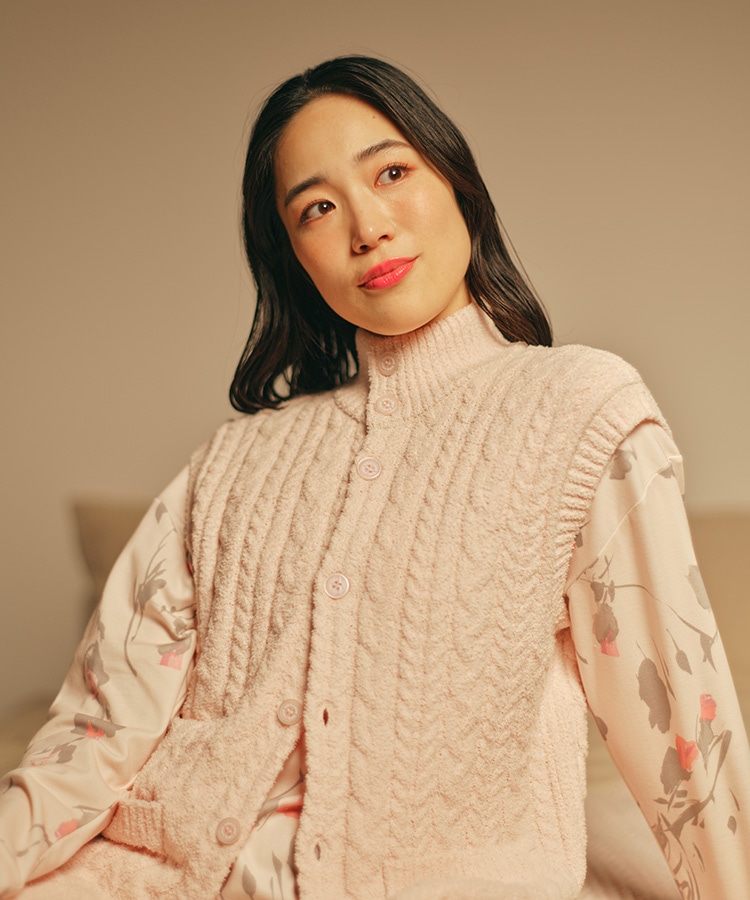 SUKALA HOME】リラックスフィルセラケーブルニットベスト(M・Lサイズ