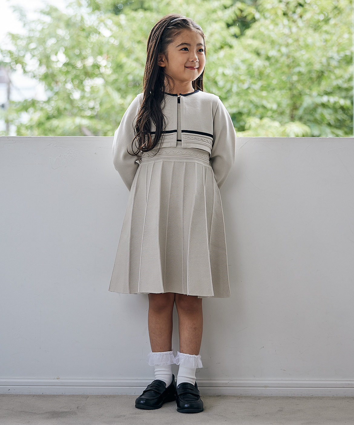 M Maglie le cassetto fiorelino》バイカラーニットワンピース《Kids