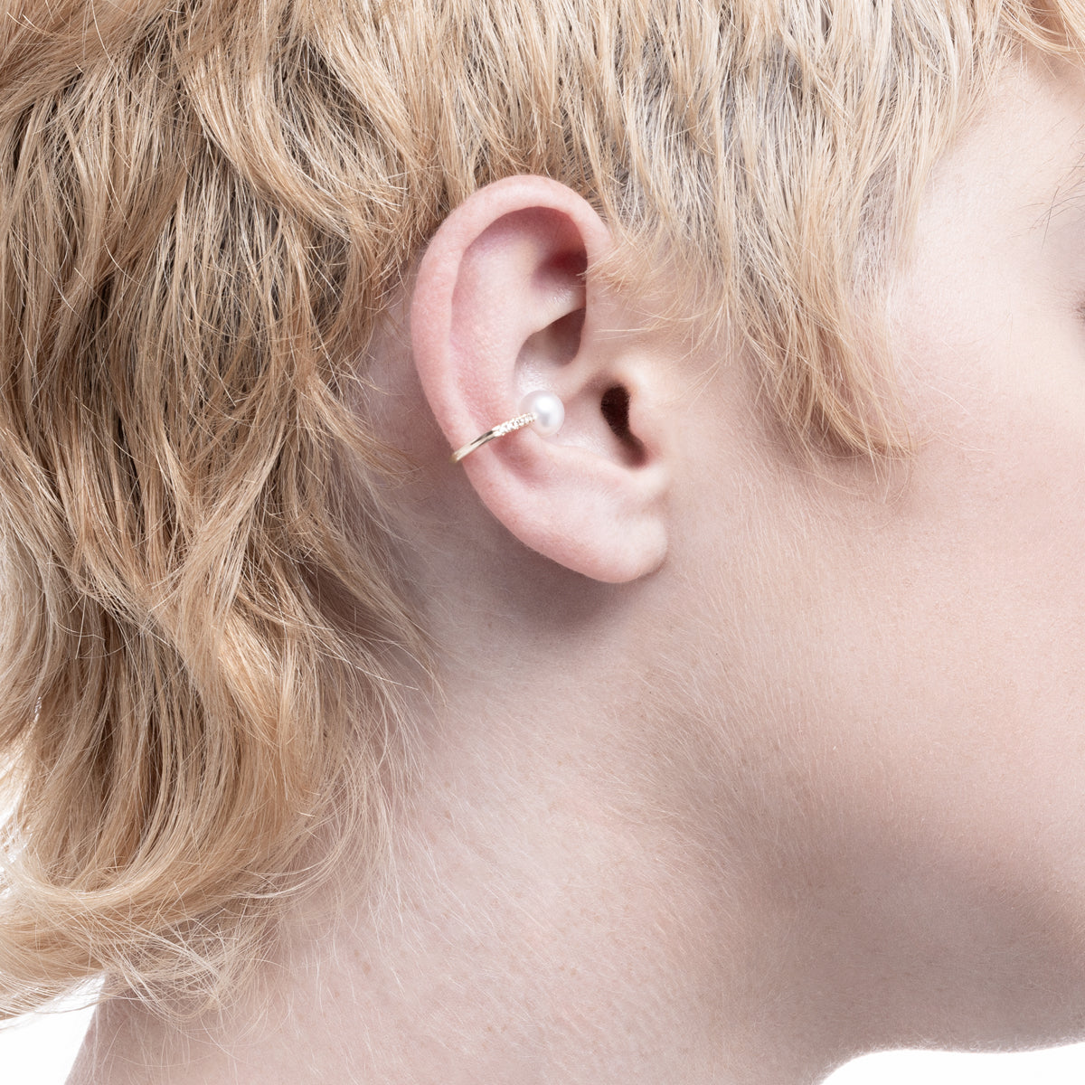 DROSERA ダイヤモンド アコヤパール イヤーカフ