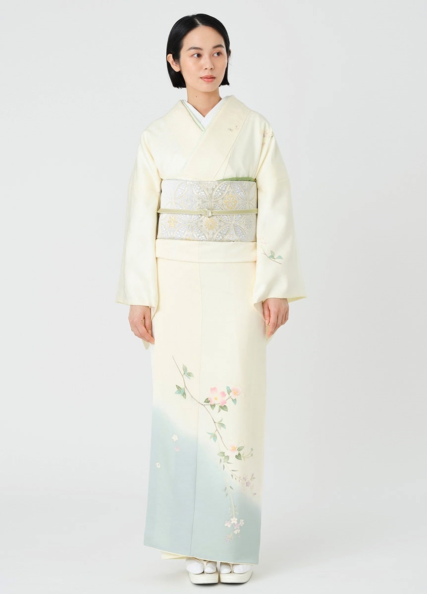 加賀友禅付下訪問着 柚野久美子「花水木忘れな草」（お取り寄せ品