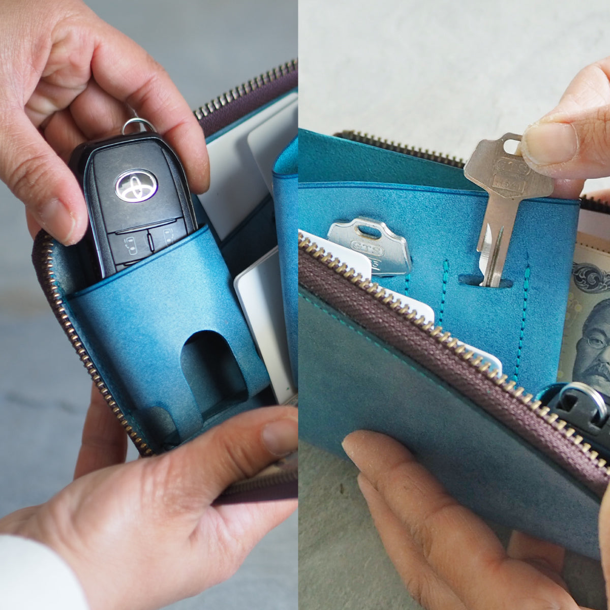 スマートキーが入る！小さい長財布『理 kotowari® Lジップ』（全7色