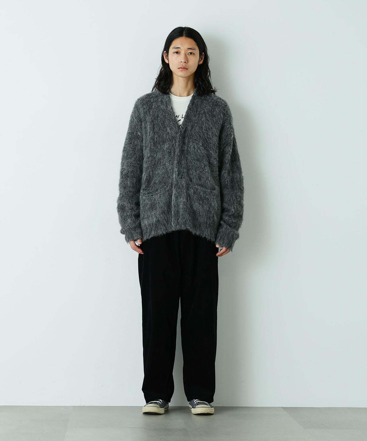 HOTEL PALACE｣ フライフロントミックスシャギーカーディガン