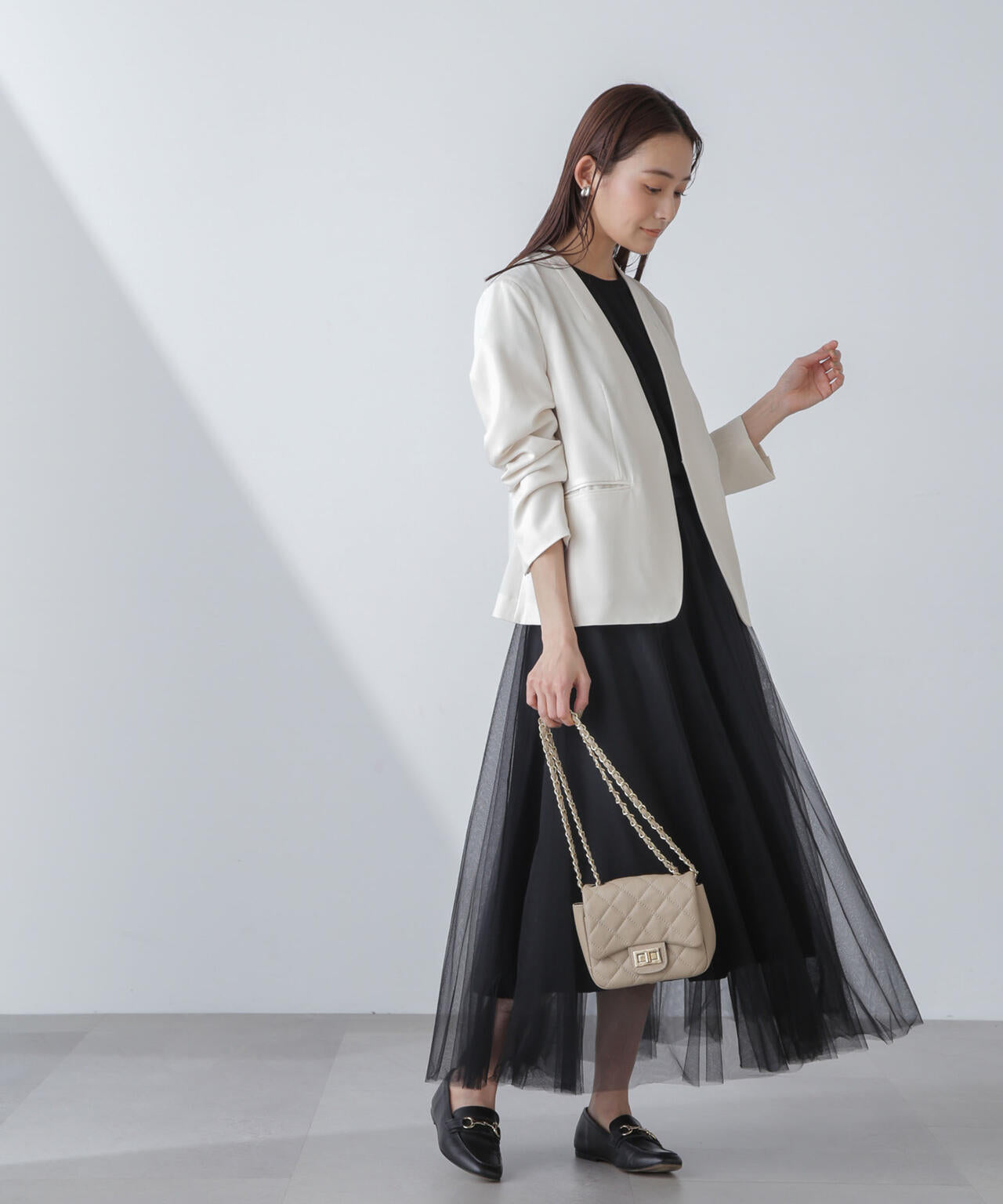 多機能 素材 ノーラペル ジャケット ( セットアップ 可 )