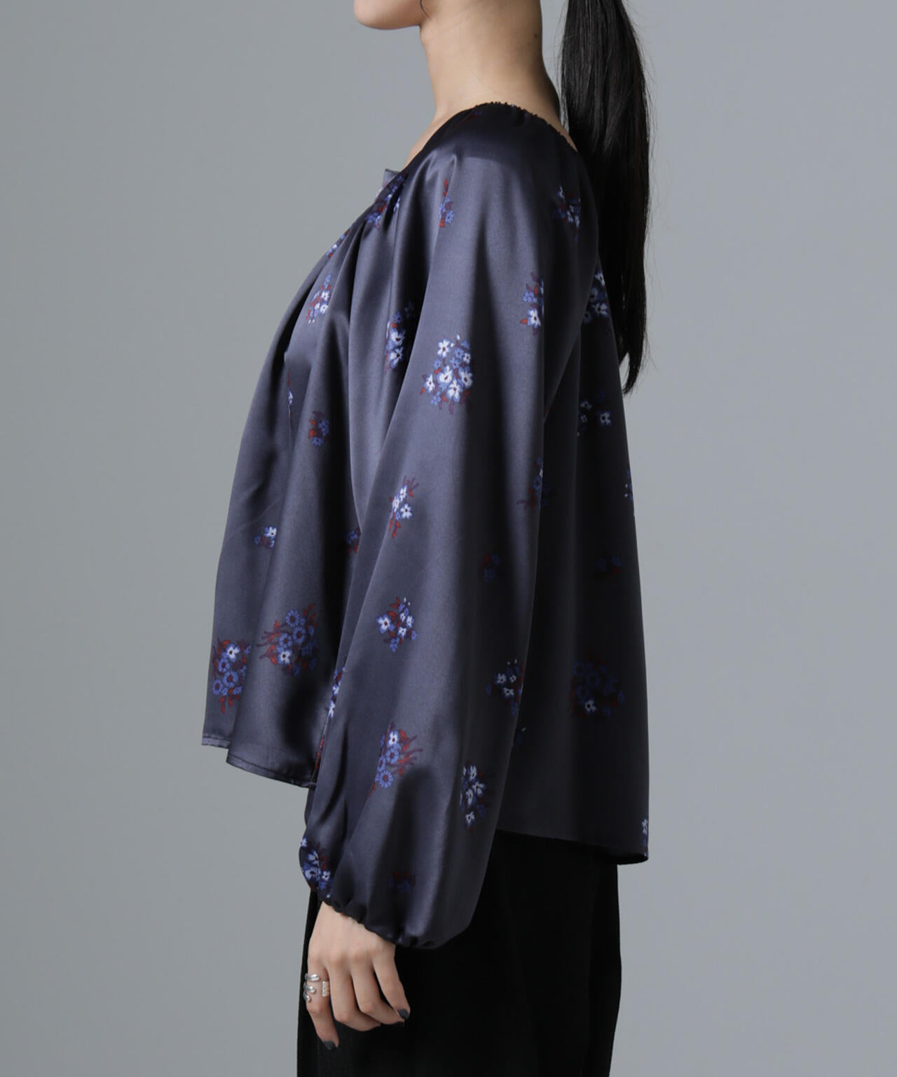 オフショル 2WAY フラワープリント ブラウス