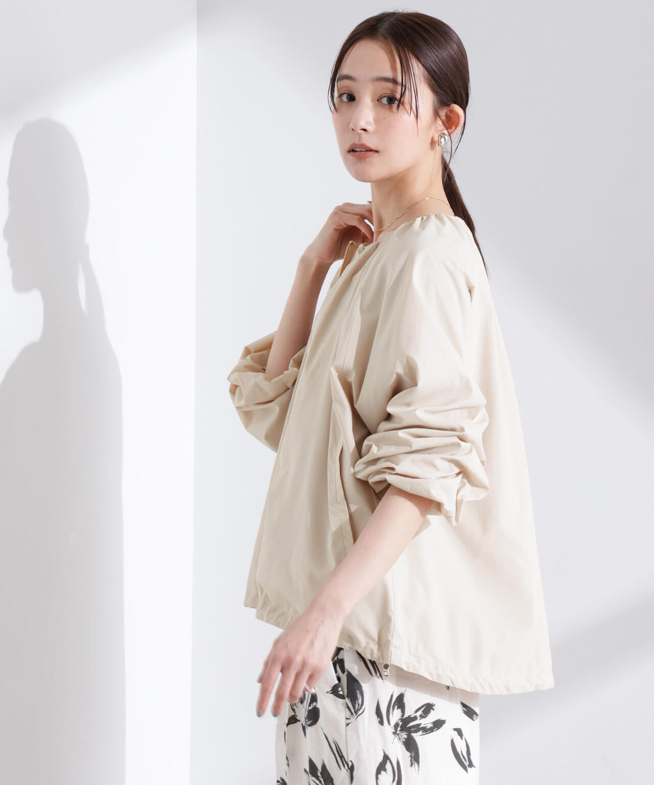 ソフトギャザー ジップブルゾン