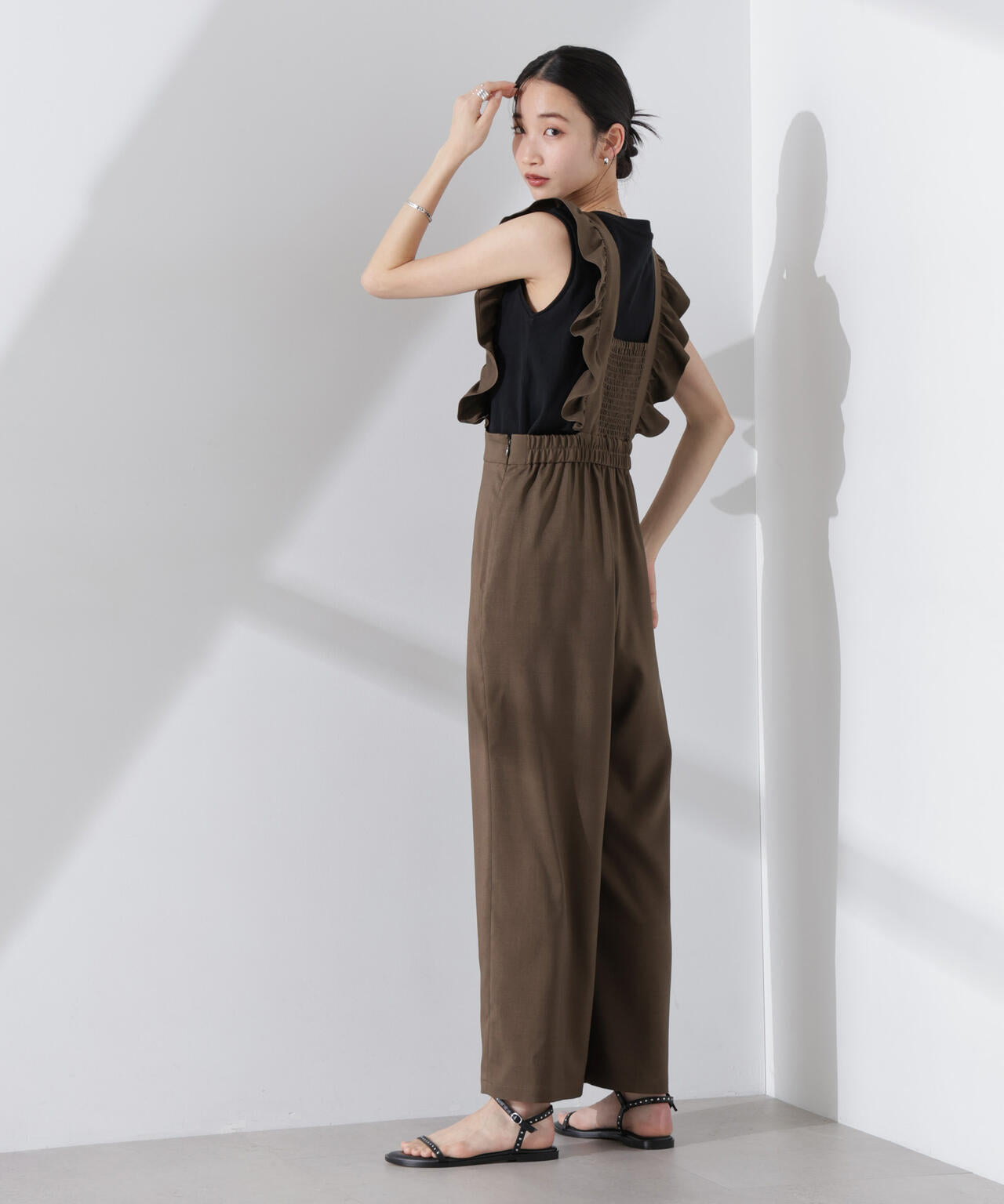 フリルスリーブ オールインワン