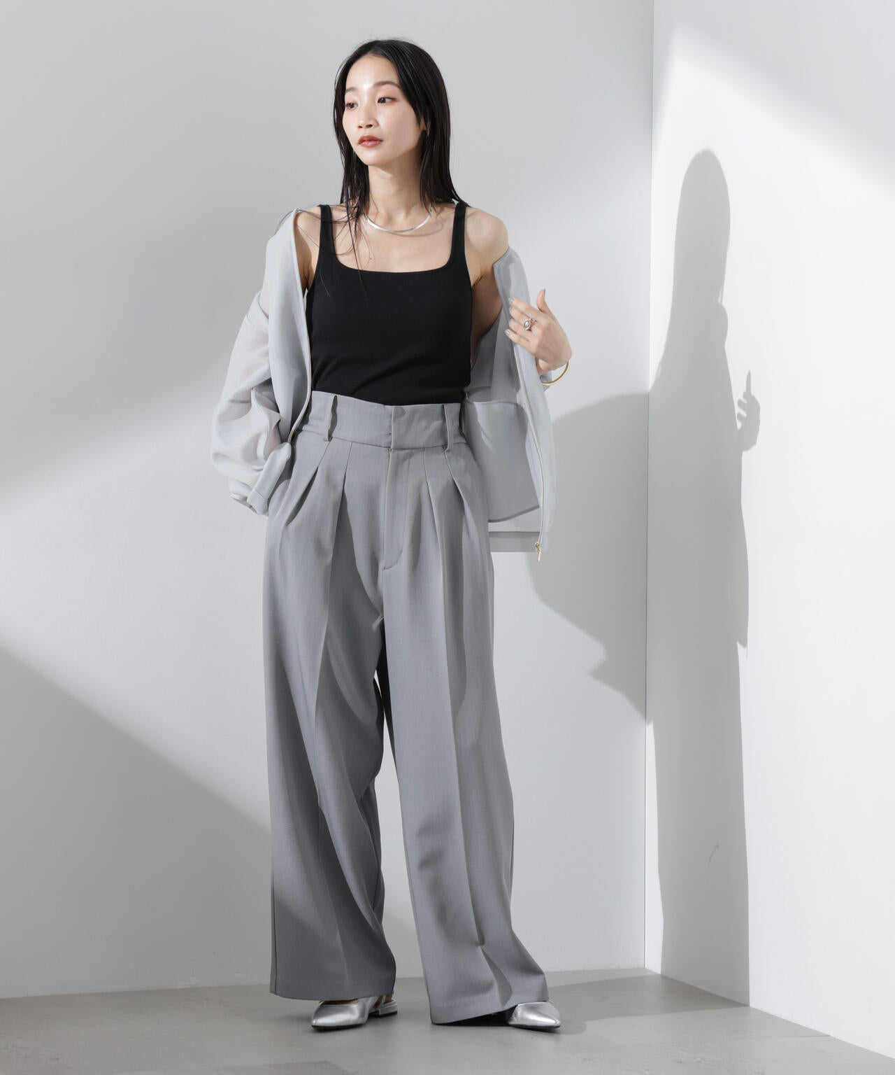 抗菌防臭 リブ カップ付き タンクトップ