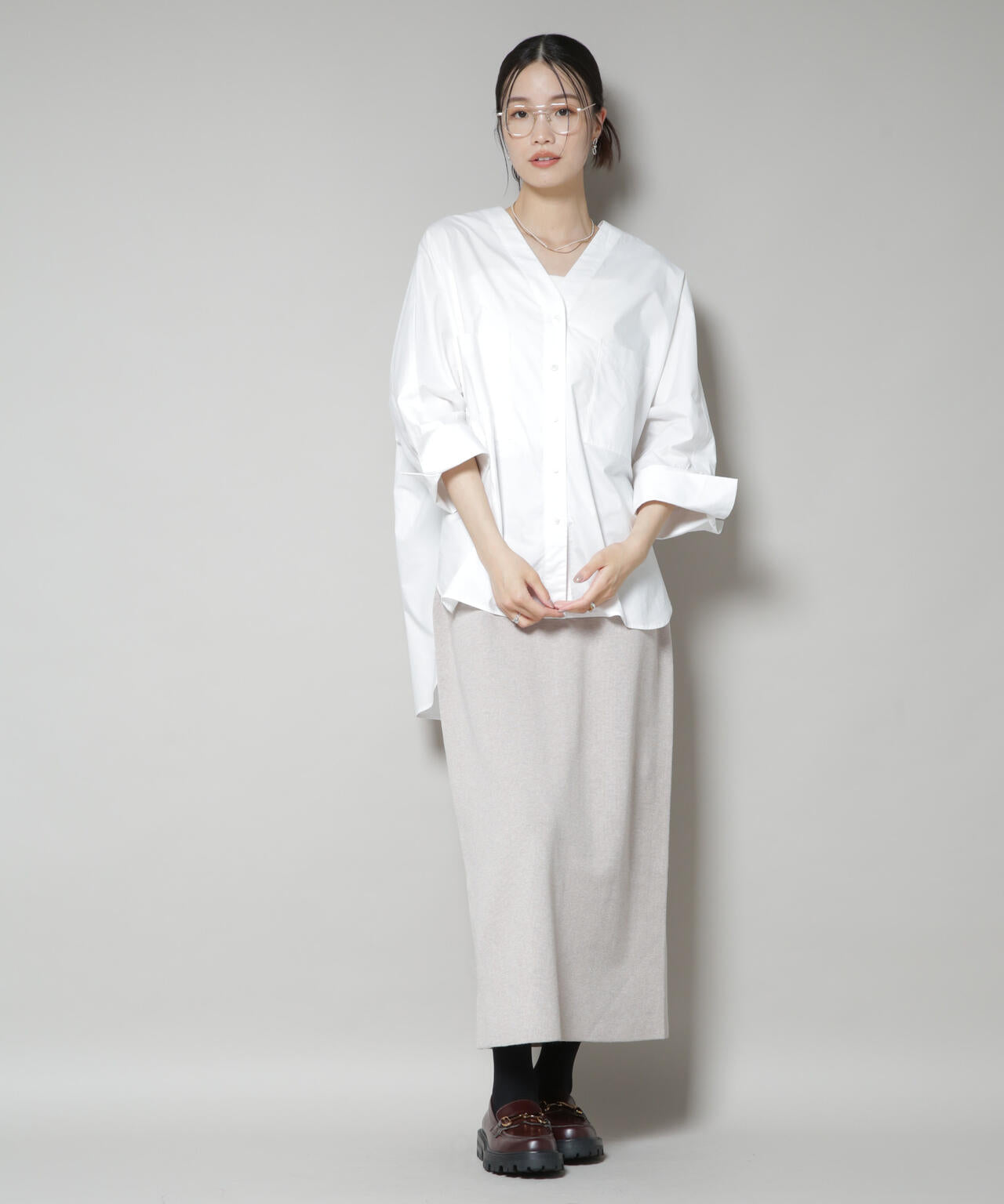 毛玉抑制 総針 スカート ( セットアップ 可)