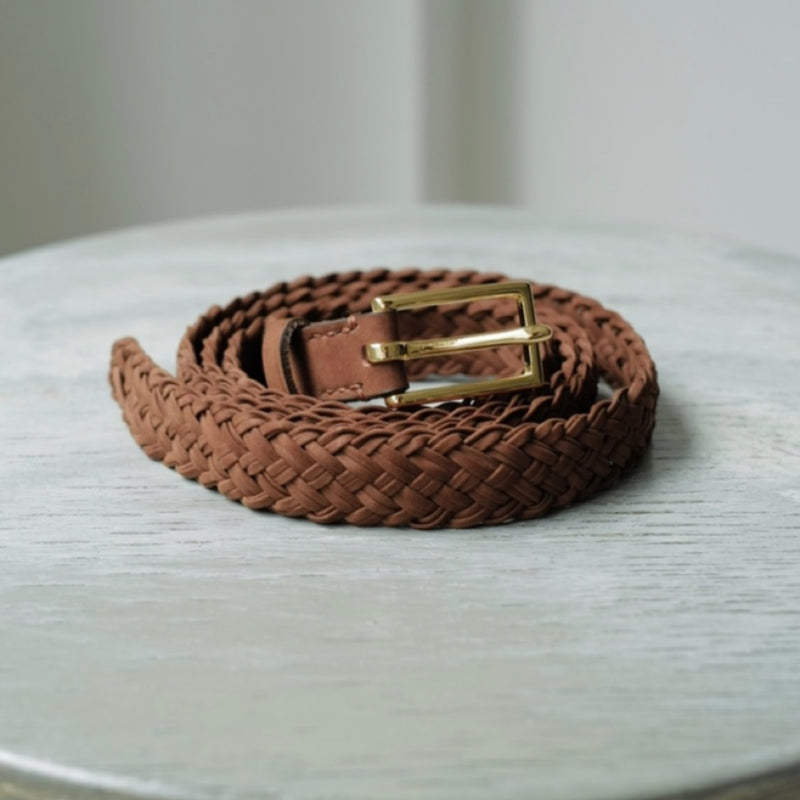 HEUGN NUBUCK LEATHER MESH BELT 