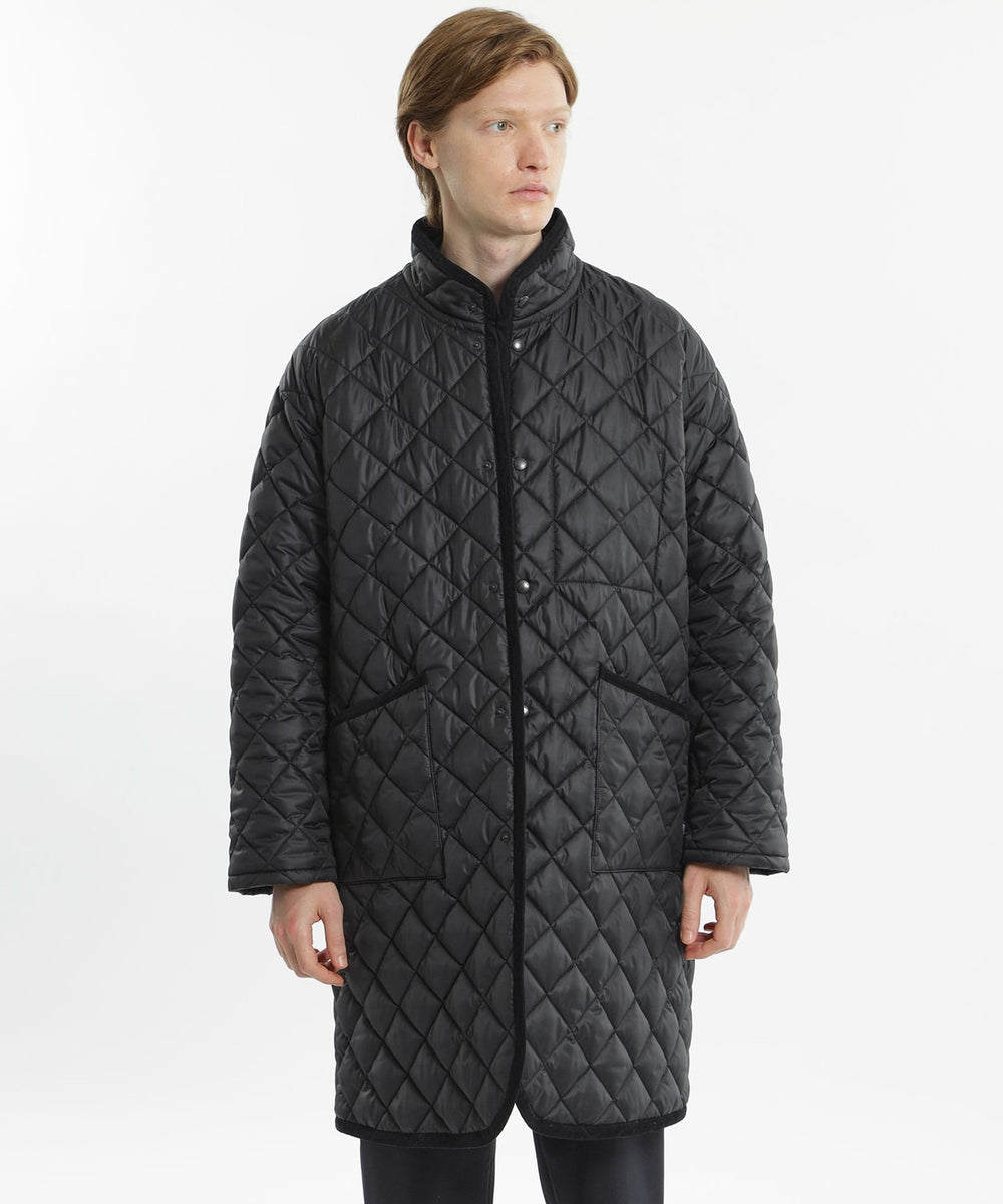 WEB&一部店舗限定】高密度タフタ キルティング スタンドカラーロング