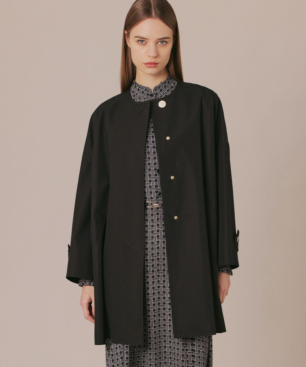 ROSLEY/ロズリー】ウエザーコットンノーカラーコート(コート