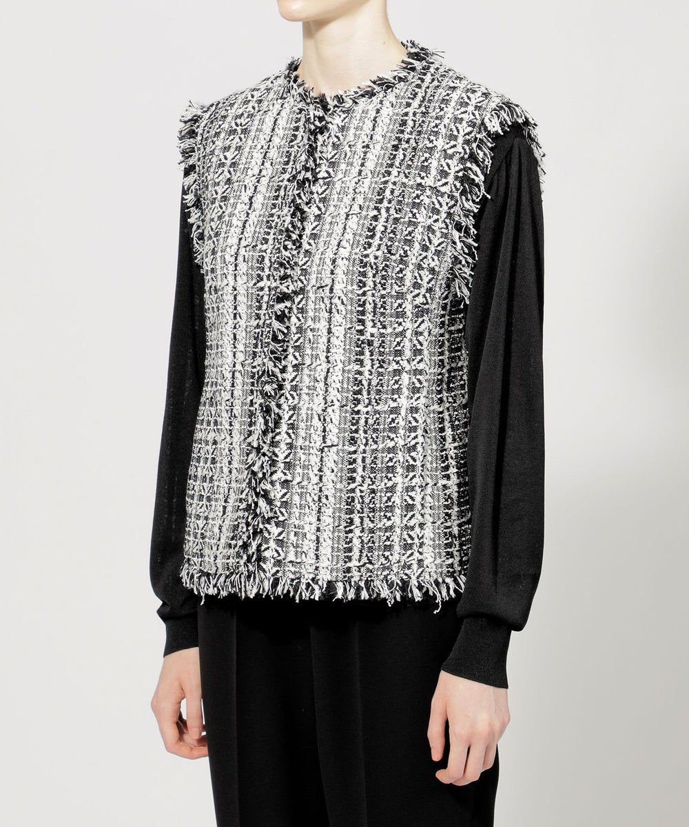 フリンジミックスツイード ショートジレ(ベスト)｜EPOCA(エポカ)の