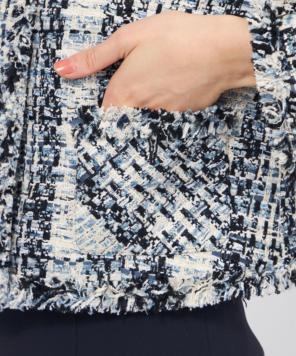 ミックスファンシーツィード ノーカラージャケット(ジャケット)｜EPOCA