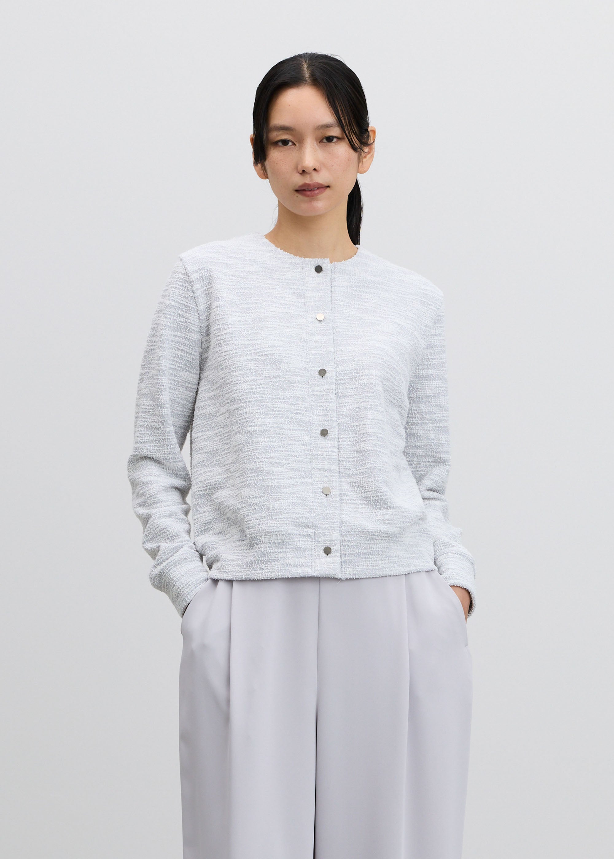 ジャケットライクツィーディーカーディガン - SOÉJU online store