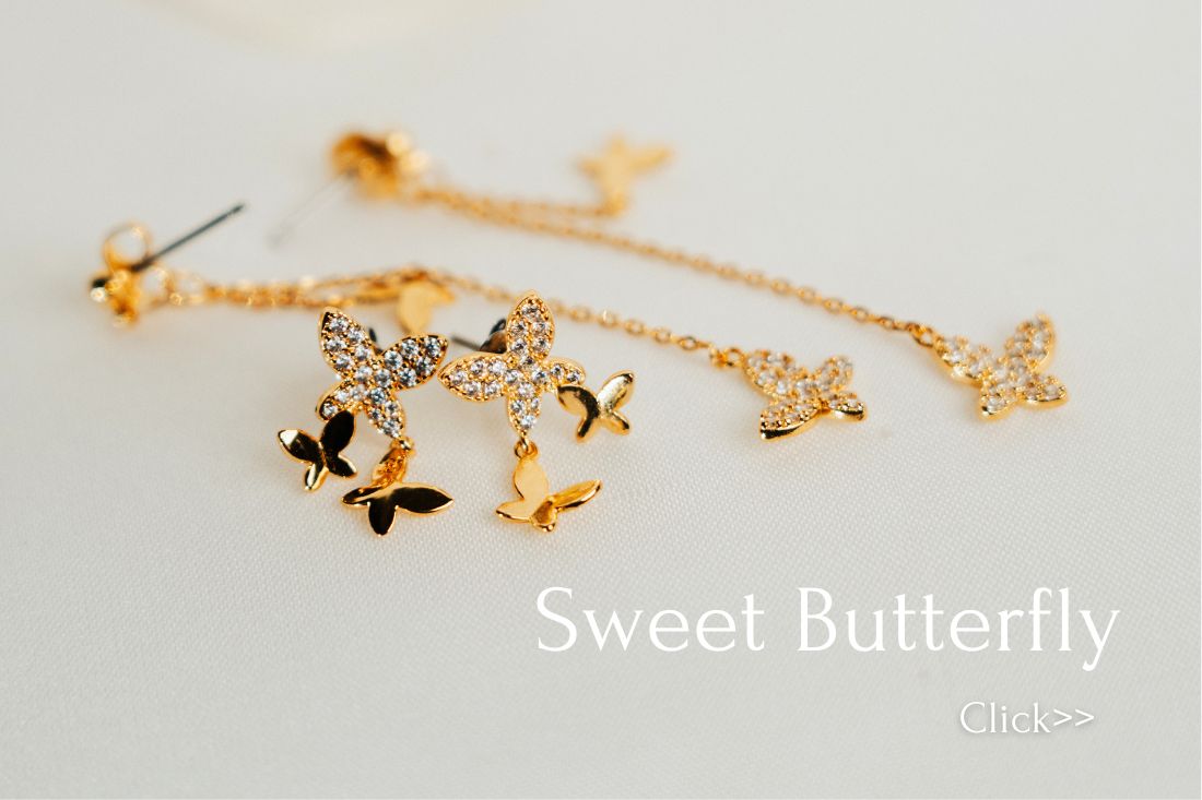 トリプルバタフライスタッドピアス | STELLAR HOLLYWOOD-ステラハリウッド