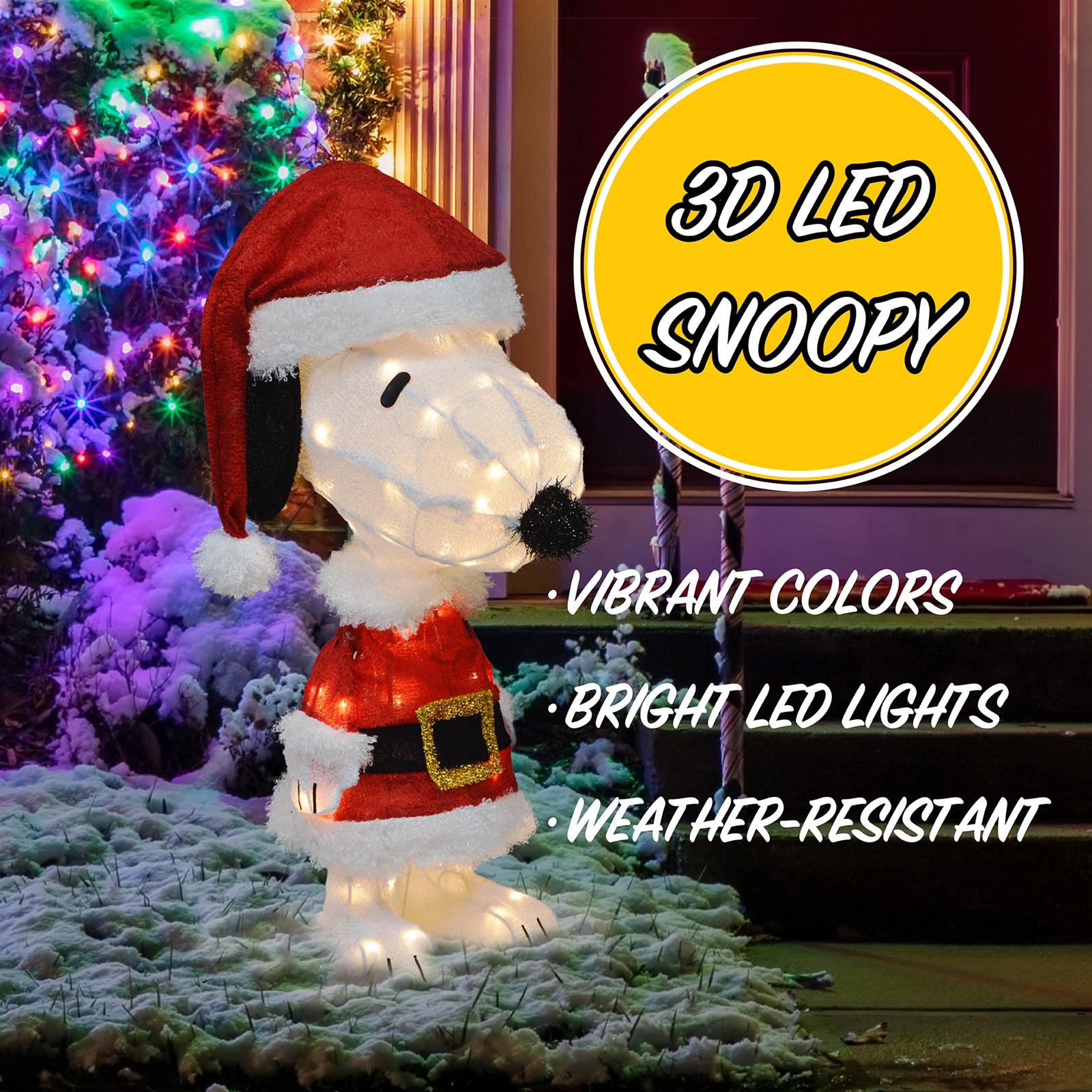 Summit Gifts 46345 Peanuts Snoopy Santa Claus Tinsel-Light Display