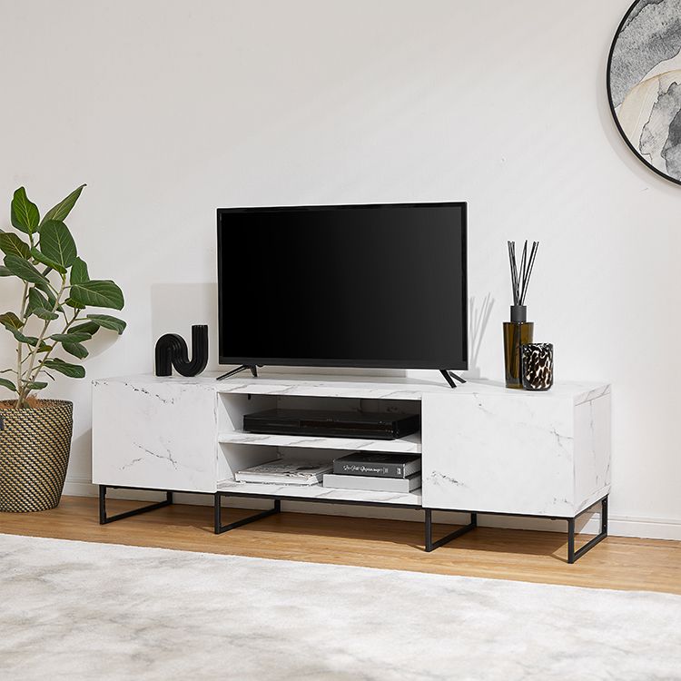 異素材MIXテレビ台 大理石柄 木目調 スチール脚 [幅136] | 【公式