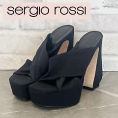 Sergio Rossi セルジオロッシ 厚底 ミュール サンダル ブラック - メルカリ