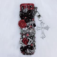 iQOSイルマワンケース デコケース 黒 赤 垂れ 地雷系 ゴスロリ パンク