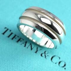 ○SALE○【ティファニー】グルーブド ダブル ライン リング 12号