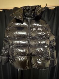 godsavage ブラック ダウンジャケット - メルカリ