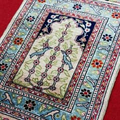 Y2733 トルコ絨毯 カイセリ シルク100% 手織り 45×36㎝ - メルカリ