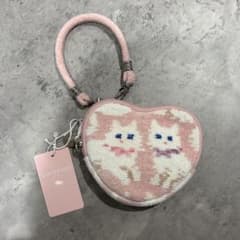 フェイラー モフモフネコチャン ハート型ポーチ - メルカリ