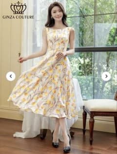 GINZA COUTURE フラワープリントドレス erukei - メルカリ