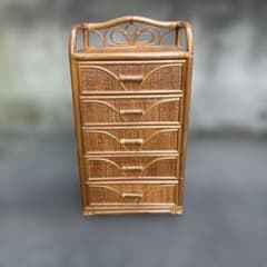 レトロ家具】ラタン 籐製 5段チェスト 収納棚 約H93.5 W49cm - メルカリ