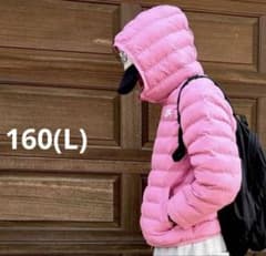 ナイキ ジュニア 中綿 ダウンジャケット ピンク 160 L 短丈 パーカー