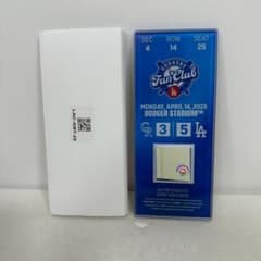 ドジャースファンクラブ MVP会員限定 チケット 試合実使用ベース