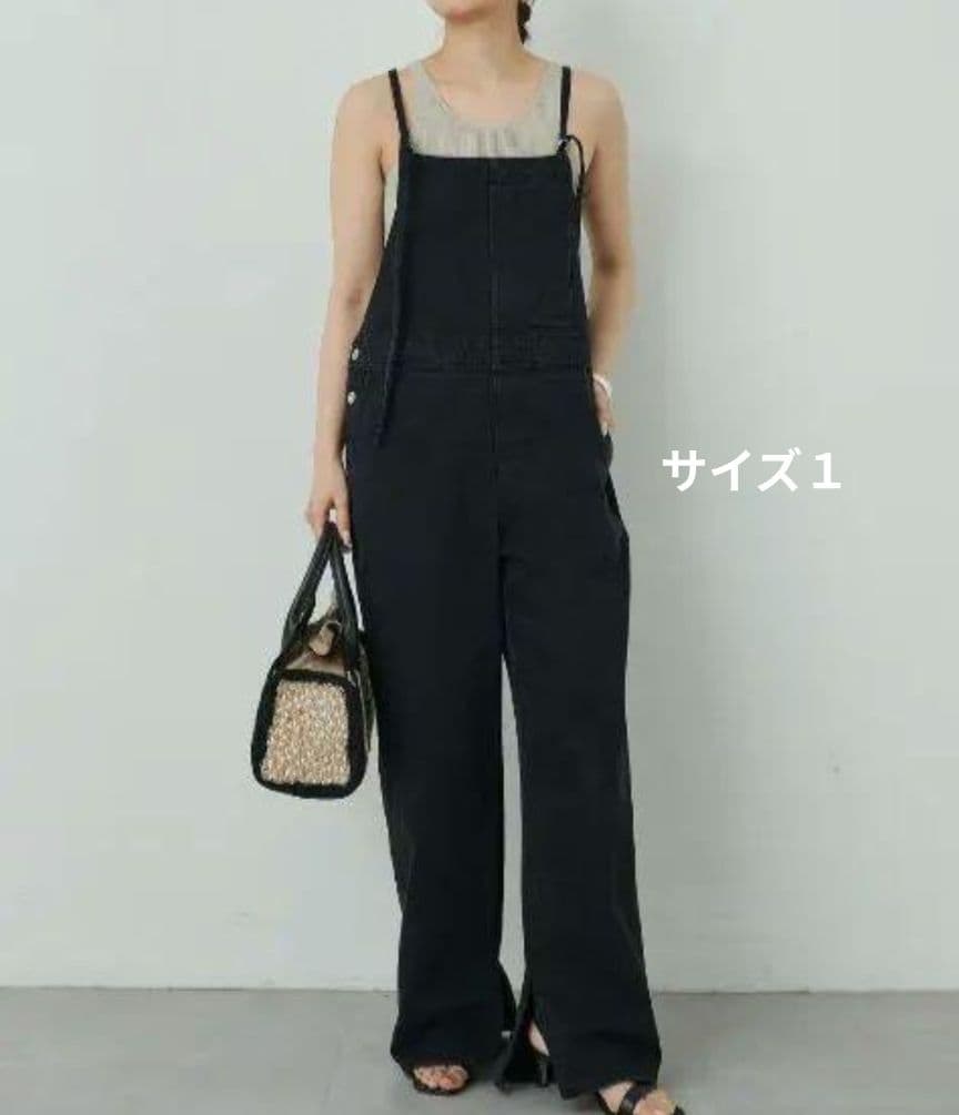 デニムサロペット　ブラック　GALLARDAGALANTE(ガリャルダガランテ GALLARDAGALANTE（ガリャルダガランテ） サロペット オーバーオール