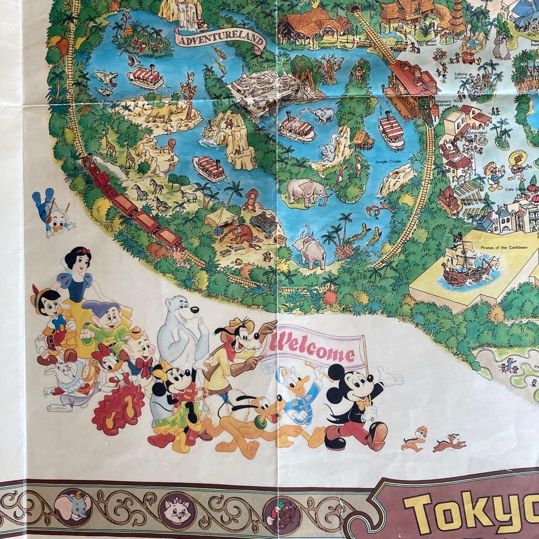 昭和レトロ】東京ディズニーランド 開園当初園内マップ ポスター 貴重