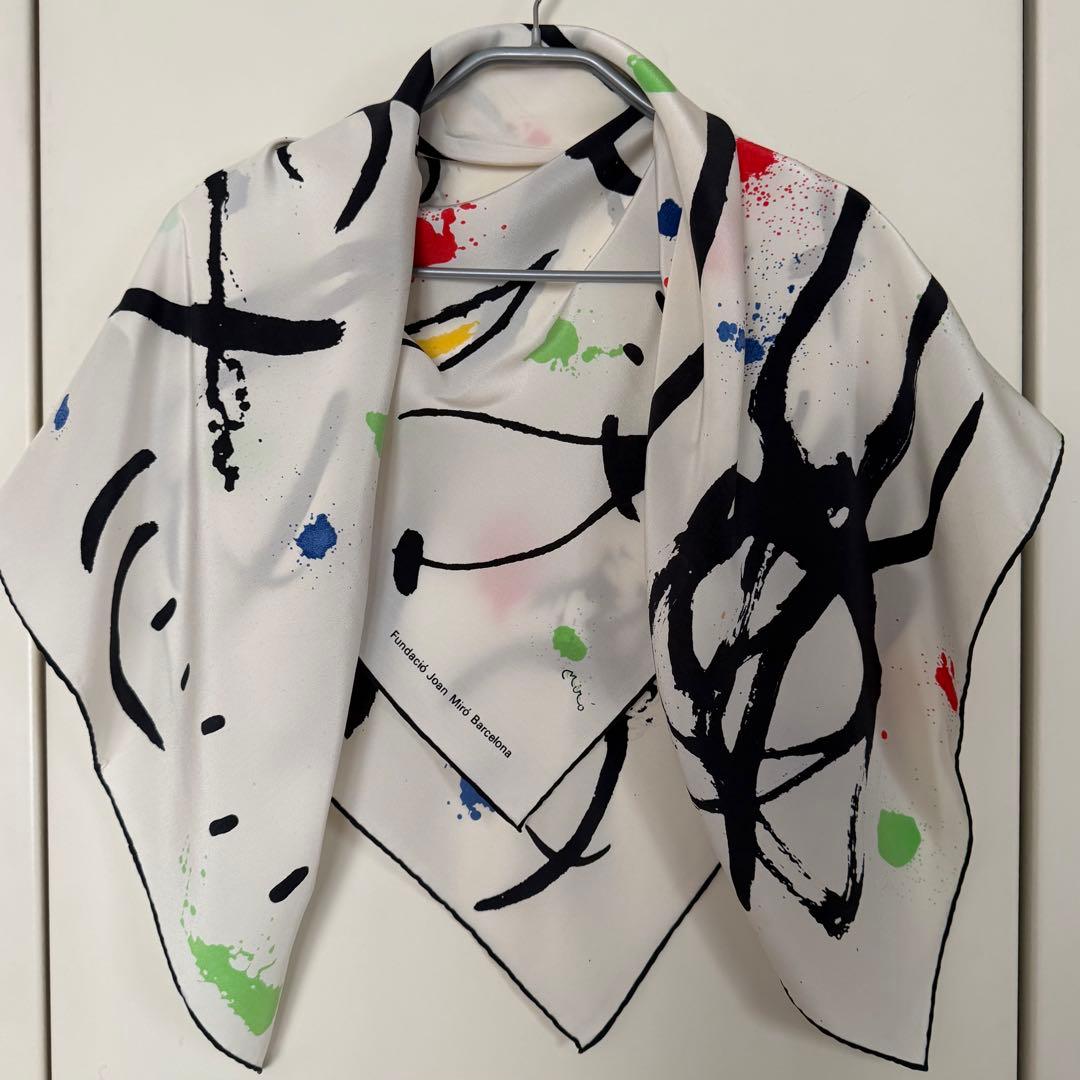 ジョアン・ミロ 美術館 スカーフ 83cm角 バルセロナ購入 ヴィンテージ
