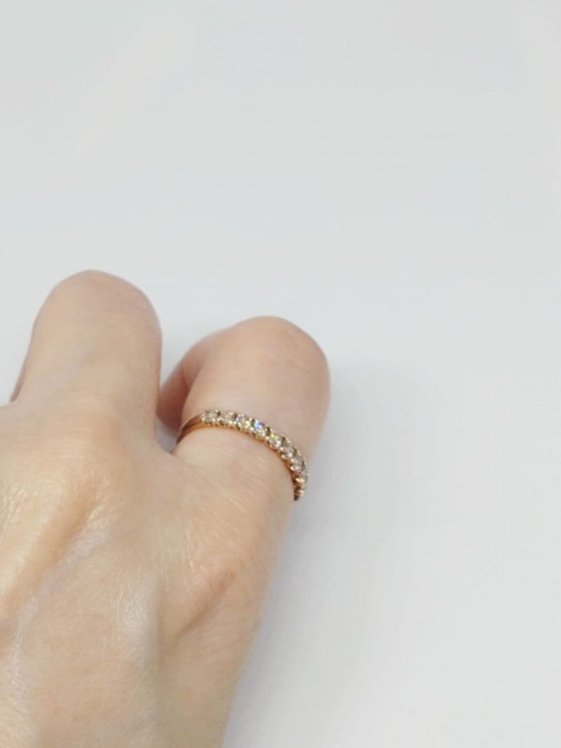 K10ピンクゴールド ブラウンダイヤハーフエタニティリング 0.5ct