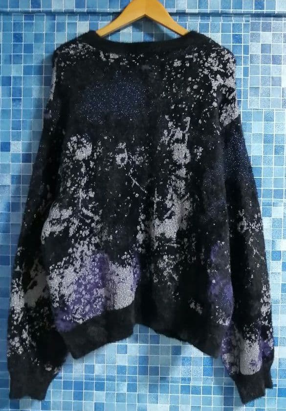 【黒 良品 キラキラ】即完売 HARE ラメアブストラクト ニット プルオーバー HARE（ハレ）の「ラメアブストラクトニットプルオーバー(HARE)（ニット