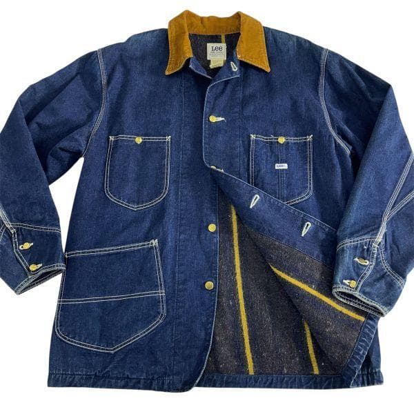 Lee リー デニムカバーオール コーデュロイ襟 XLサイズ ブランケット