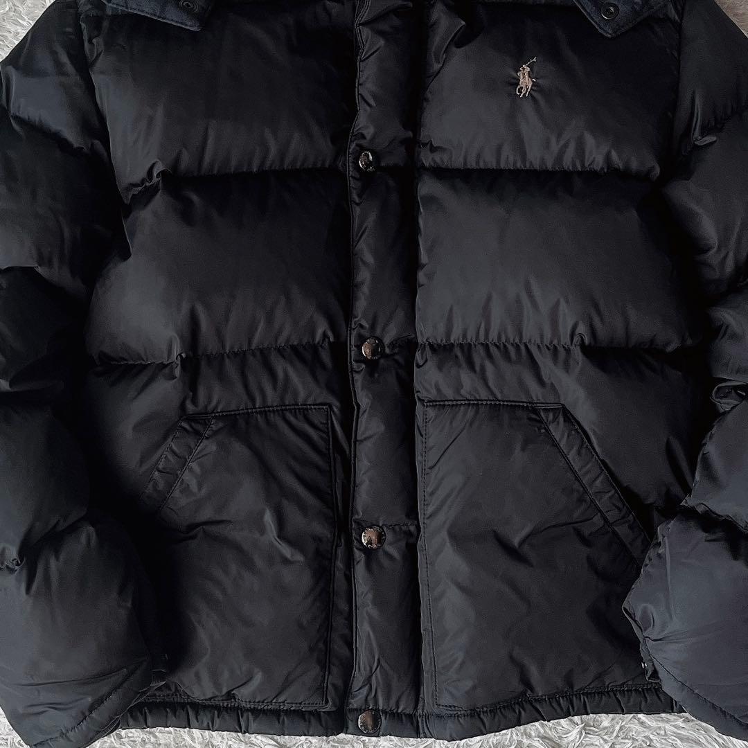 ポロラルフローレン ダウンジャケット ポニー刺繍 黒ブラック - メルカリ