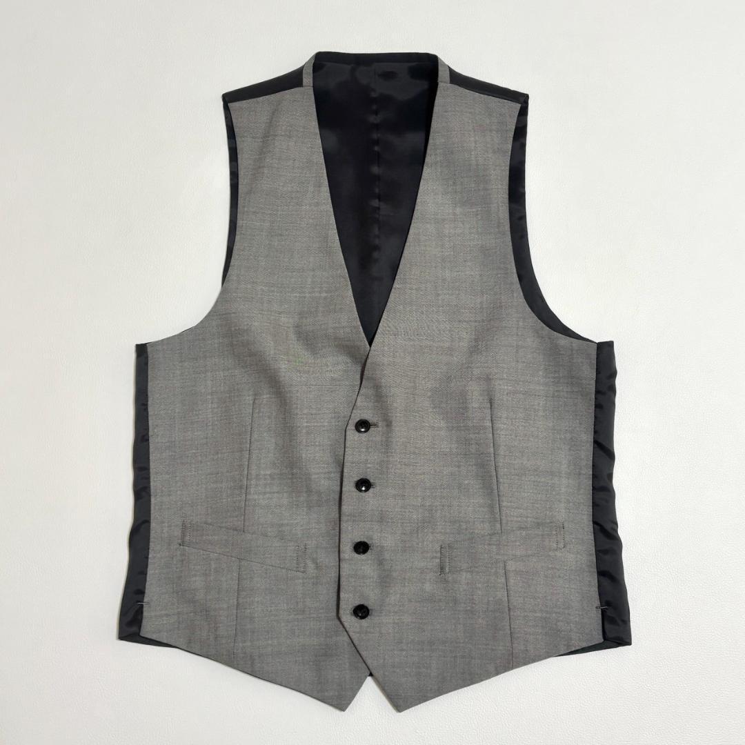 美品】スーツセレクト ビジネススーツ 3ピース ベスト 無地 A6 L相当 紺