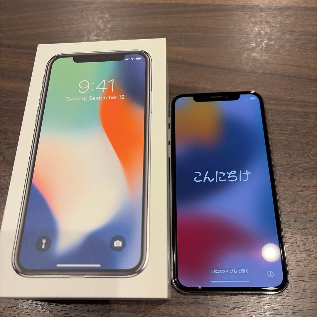 【美品】iPhoneX Silver 64GB バッテリー最大容量93% 美品】iPhoneX Silver 64GB バッテリー最大容量93% 美品】iPhoneX