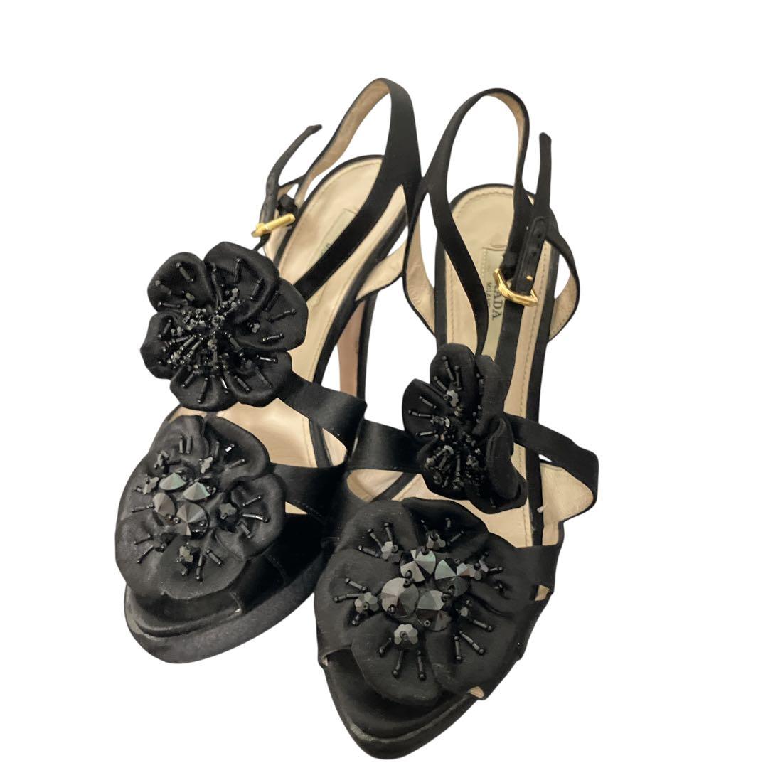 212 PRADA プラダ ビジュフラワー ハイヒール パンプス 花 - メルカリ