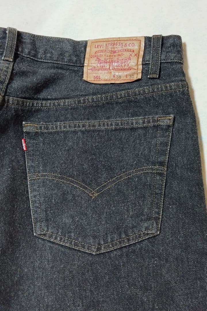 W38L30 極美品 90s USA製 501 0658 先染め ブラック - メルカリ