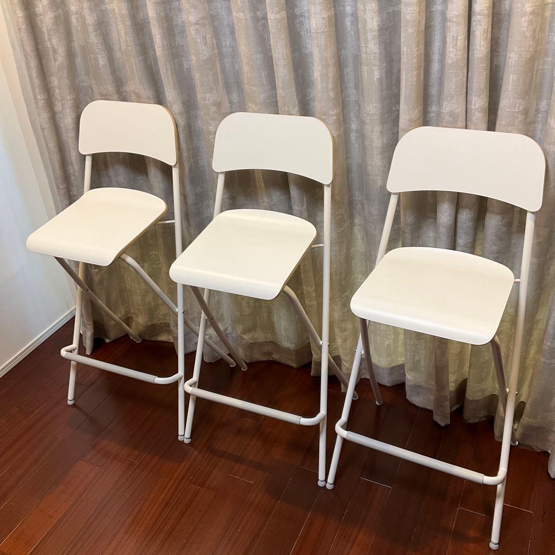 3脚セット＊IKEA フランクリン カウンターチェア 背もたれ付き