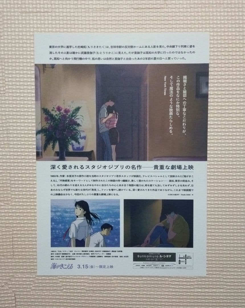 海がきこえる 氷室冴子 映画チラシ フライヤー 1枚 - メルカリ