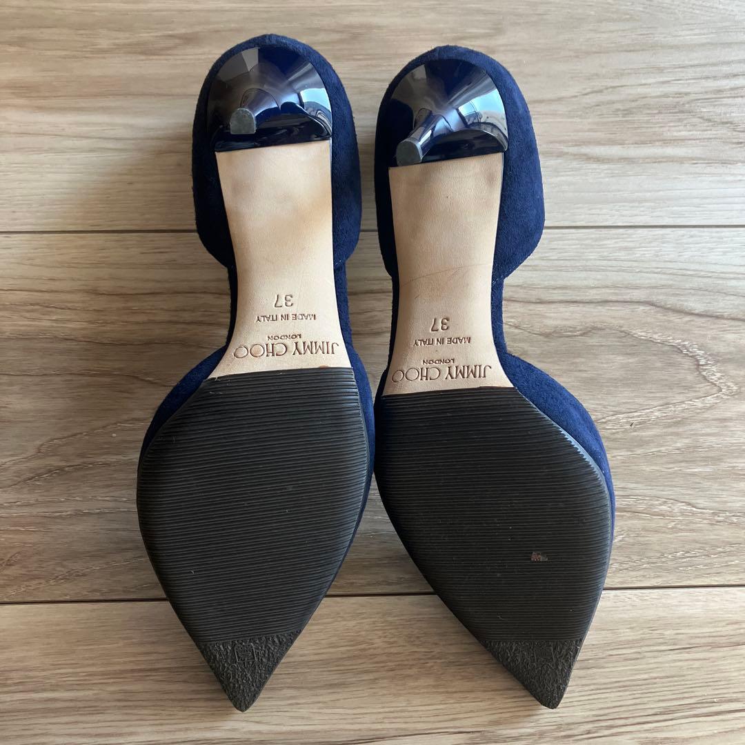 JIMMY CHOO ネイビー スエード ハイヒール - メルカリ