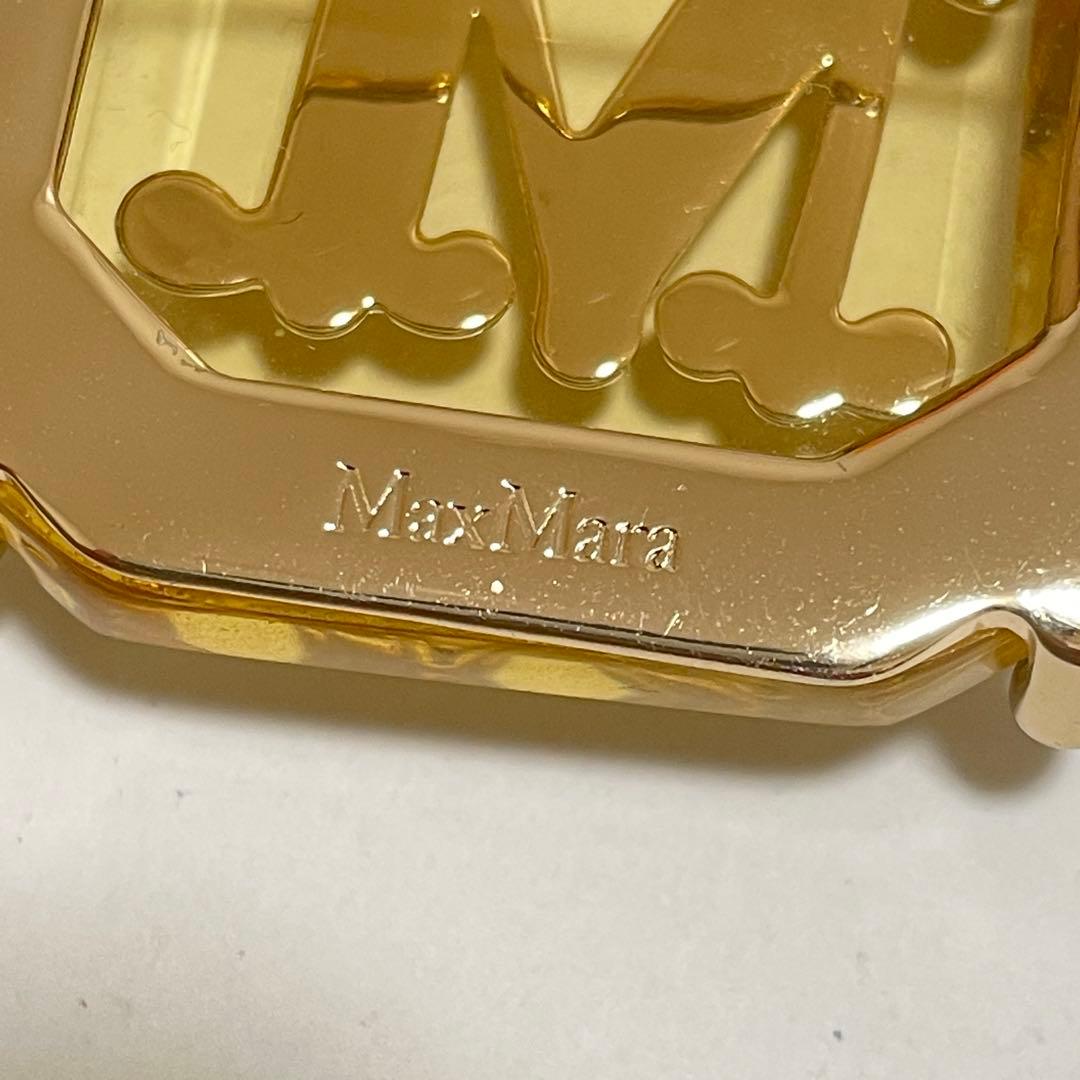 マックスマーラ Max Glassy Brooch ブローチ ゴールド Mロゴ - メルカリ