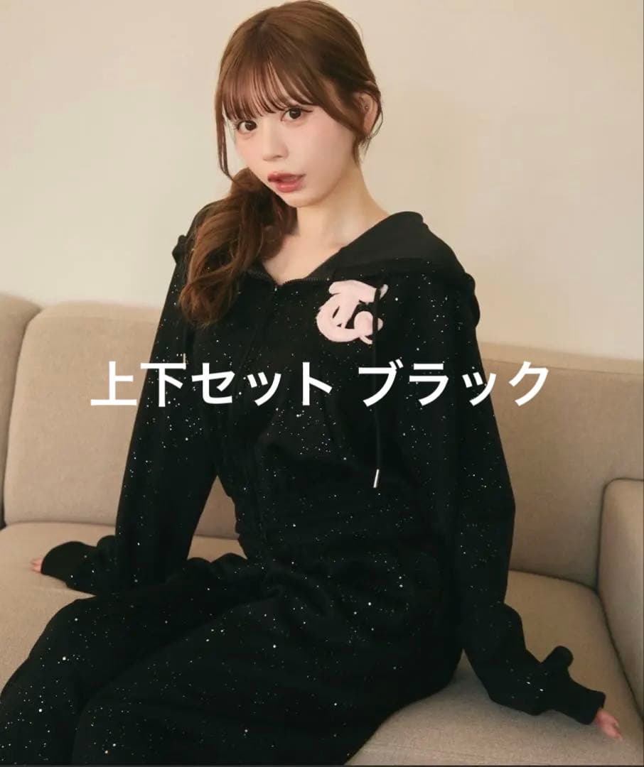 titty&Co. ファーロゴラメスウェットパーカー ラメクロススウェット