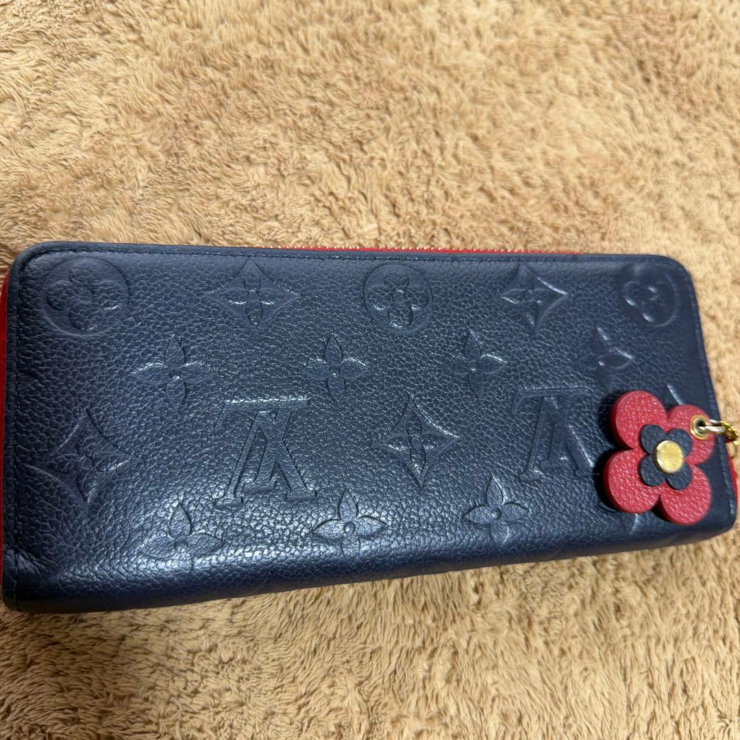 LOUIS VUITTON 長財布 ネイビー/レッド - メルカリ